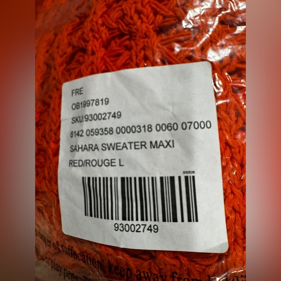 Free People Sahara Sweater Midi | Scarlet Ibis  | NWoT 🎂 Labor Day Sale - Picture 4 of 4